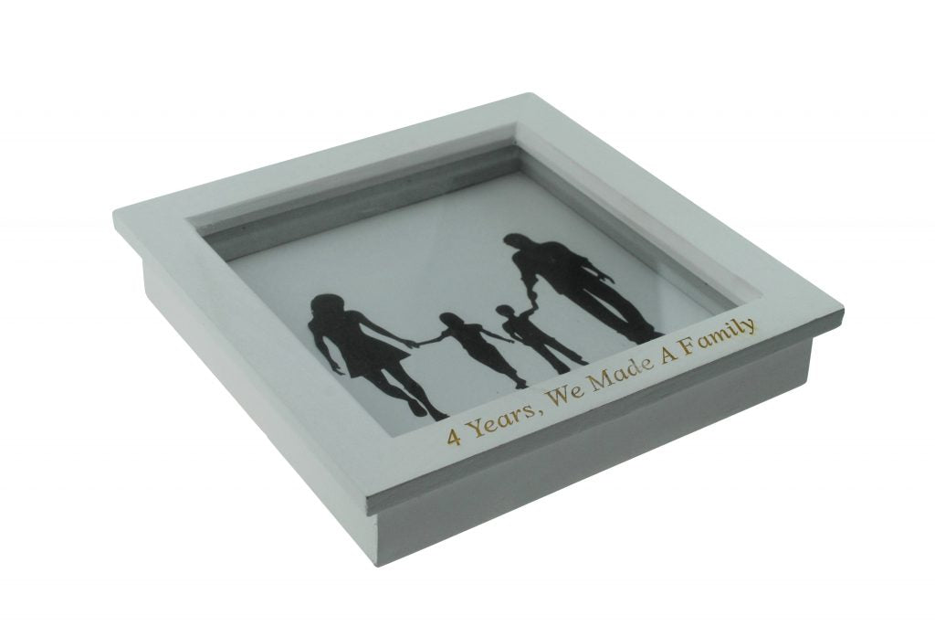 4 Years We Made A Family White Wooden Frame