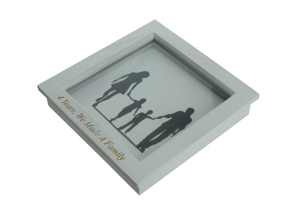 4 Years We Made A Family White Wooden Frame