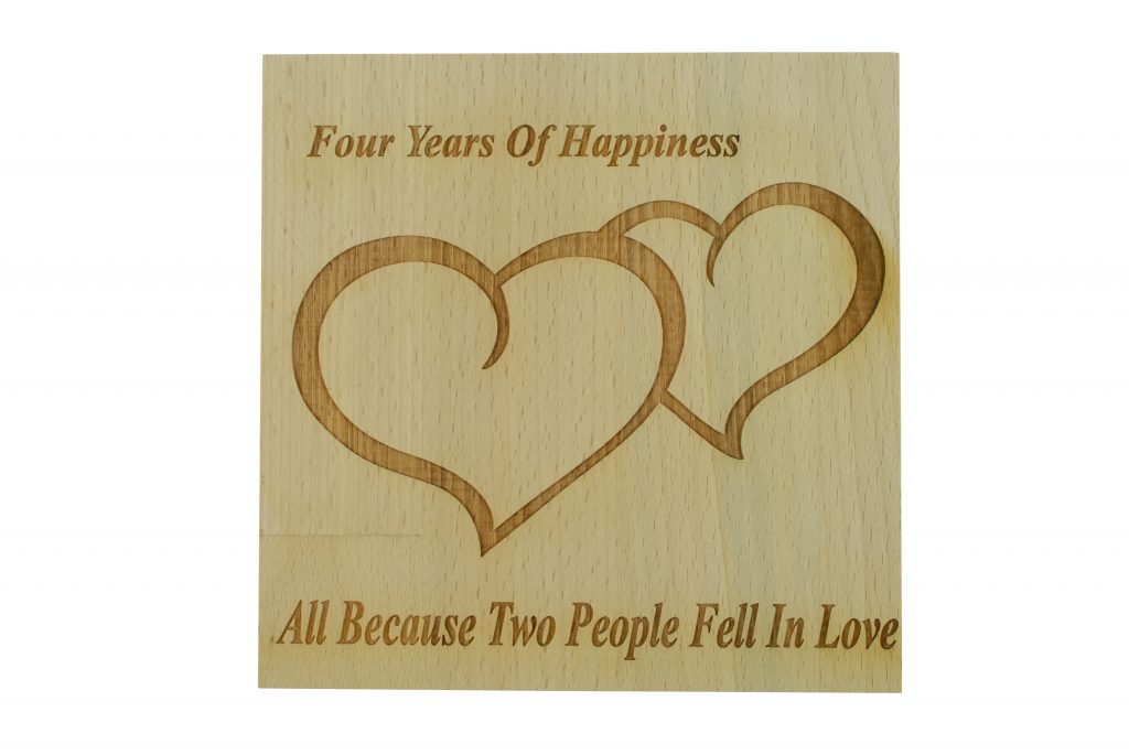 4 Years of Happiness Beech Block