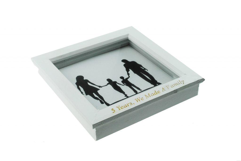 5 Years We Made A Family White Wooden Frame