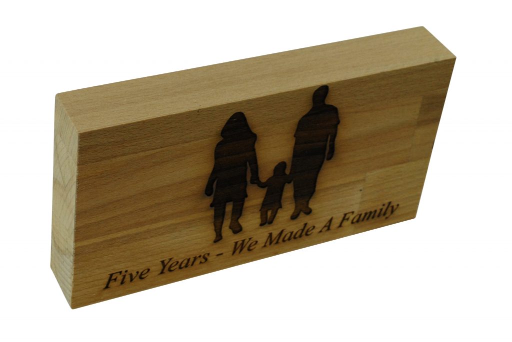 5 Years We Made A Family Beech Block (Wood Anniversary)