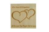 5 Years of Happiness Beech Block (Wood Anniversary)