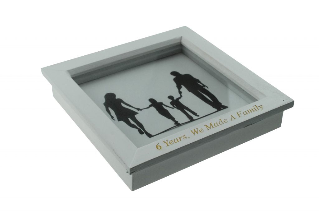 6 Years We Made A Family White Wooden Frame