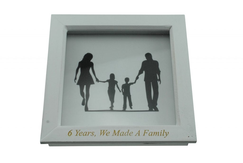 6 Years We Made A Family White Wooden Frame