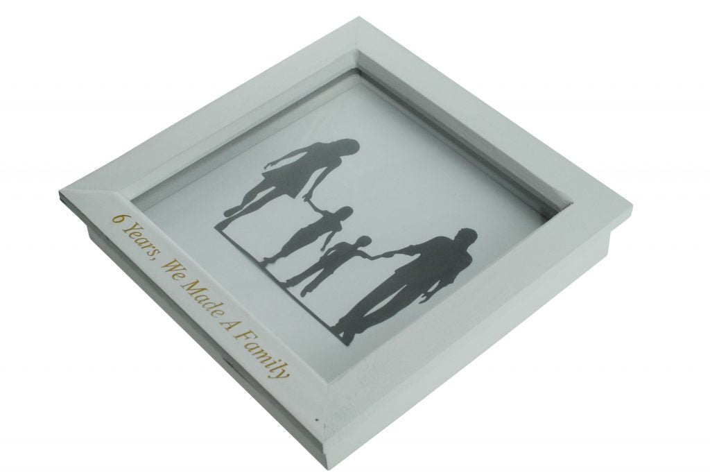 6 Years We Made A Family White Wooden Frame