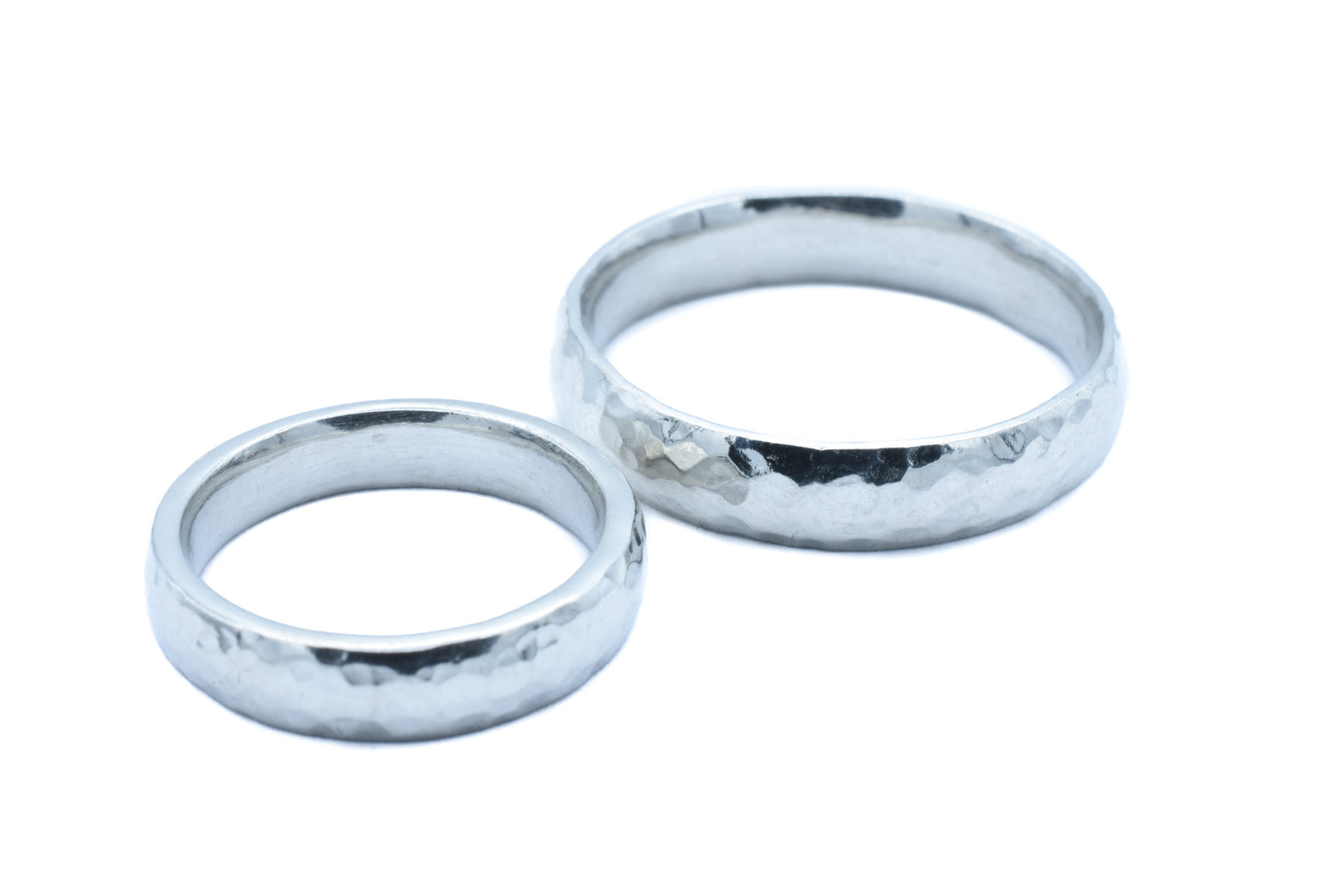 Beaten Tin Matching Rings - Mens and Ladies