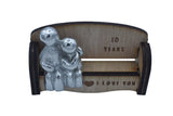 I Love You - Cuddling Couple Wooden Sofa – 10 Year Anniversary Gift