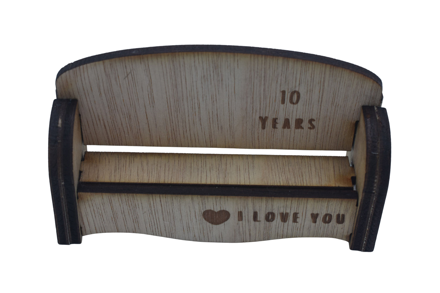 I Love You - Cuddling Couple Wooden Sofa – 10 Year Anniversary Gift