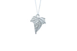 Detailed Leaf Tin Pendant Necklace