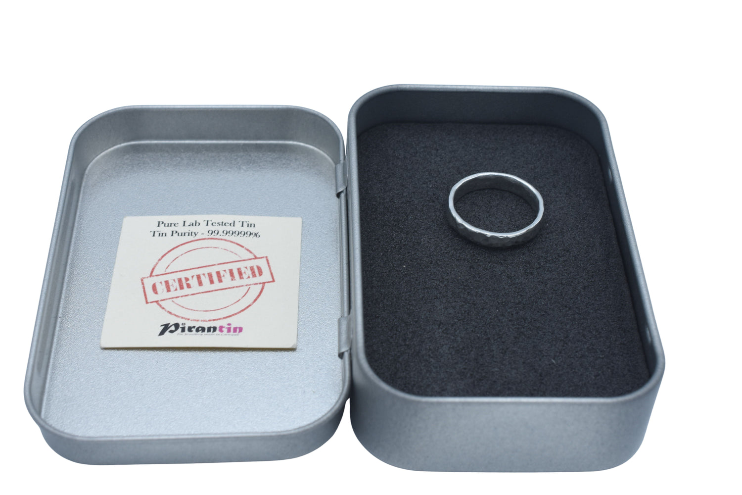 Ladies Beaten Tin Ring