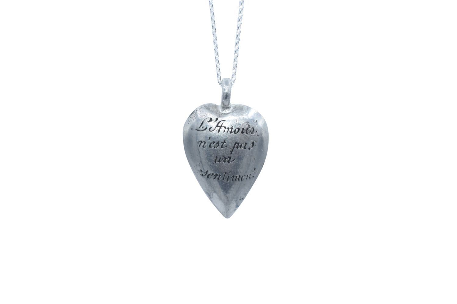 Love is not a Feeling, It is an Art Tin Heart Pendant Necklace