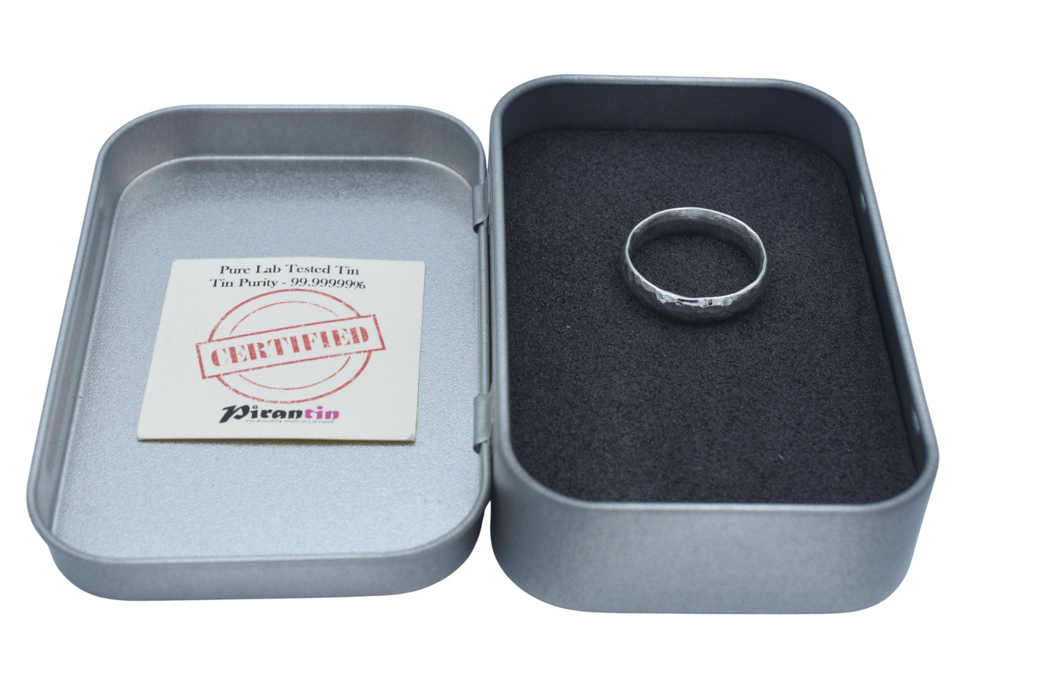 Mens Tin Beaten Ring