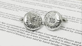 Mr & Mrs EST Circle Beaten Cufflinks