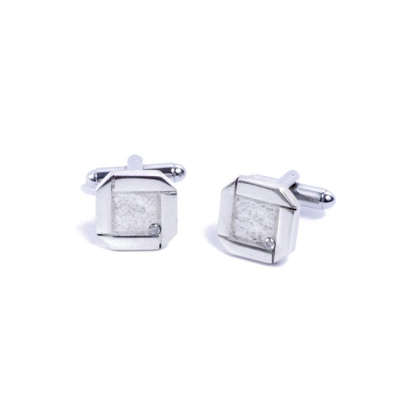 Octagon Tin Diamond Cufflinks