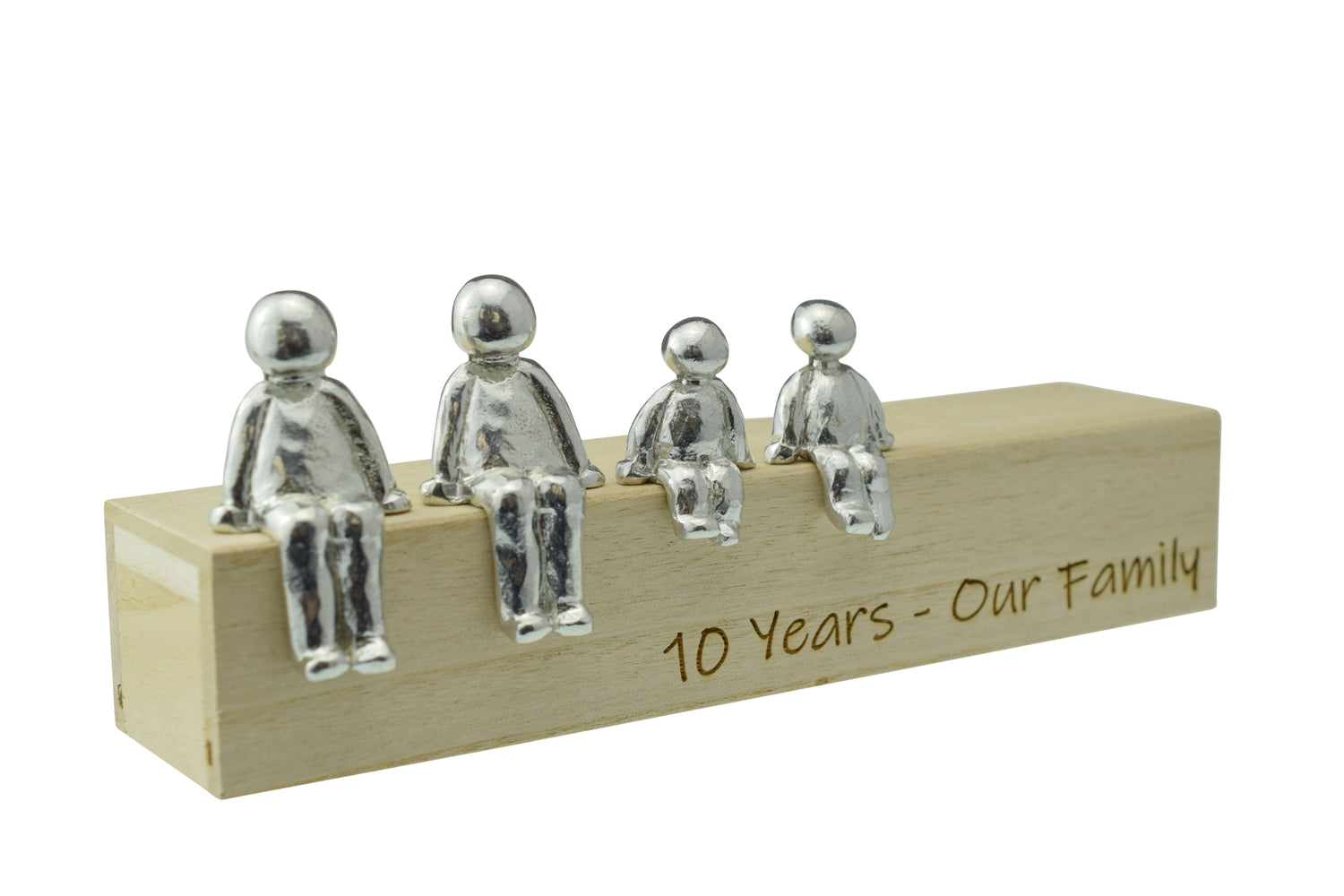 Our Family - 10 Years  - Tin Sculpture Figurines 10th Anniversary Decoration