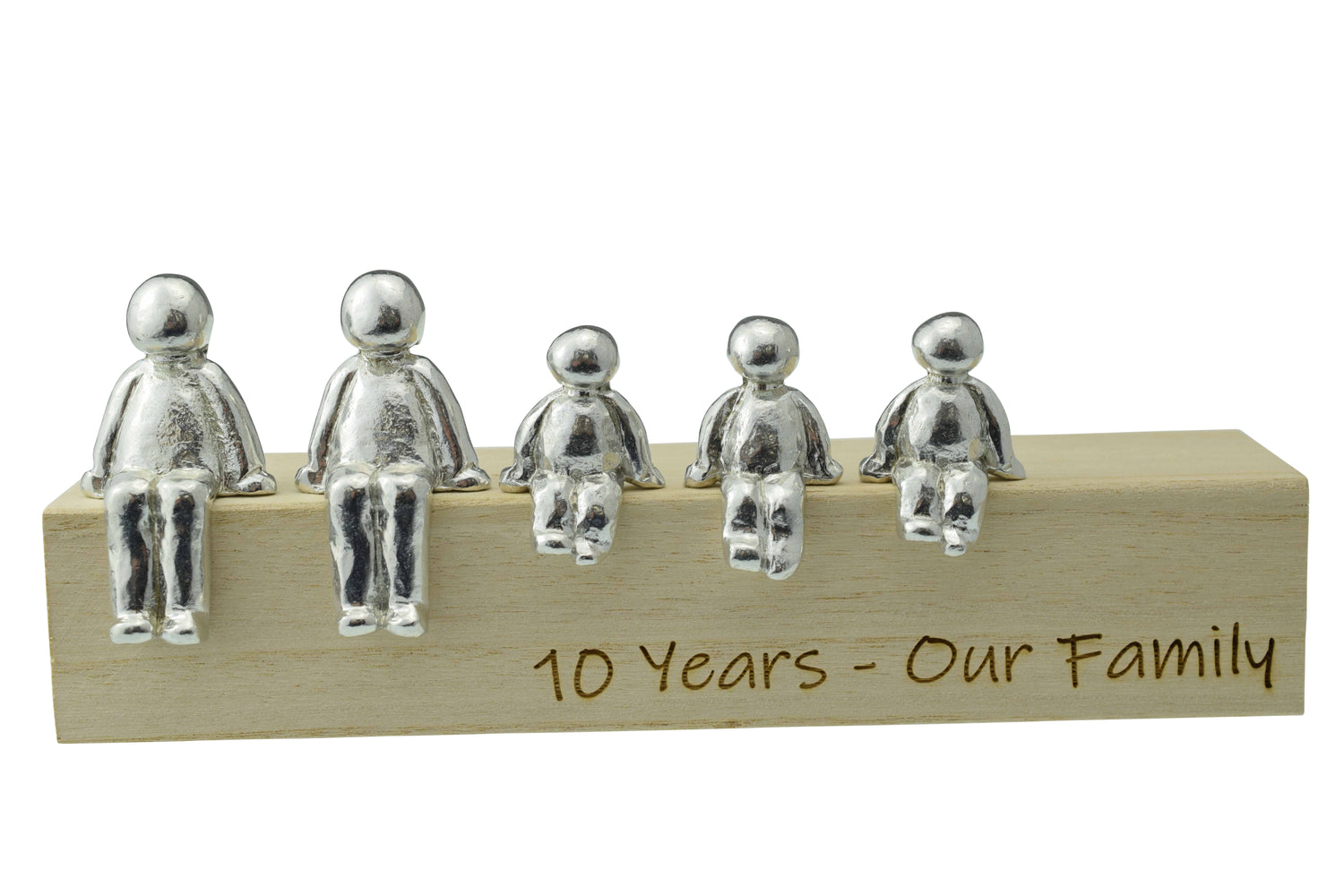 Our Family - 10 Years  - Tin Sculpture Figurines 10th Anniversary Decoration