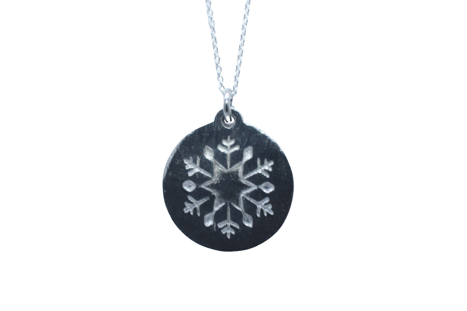 Snowflake Tin Pendant Necklace