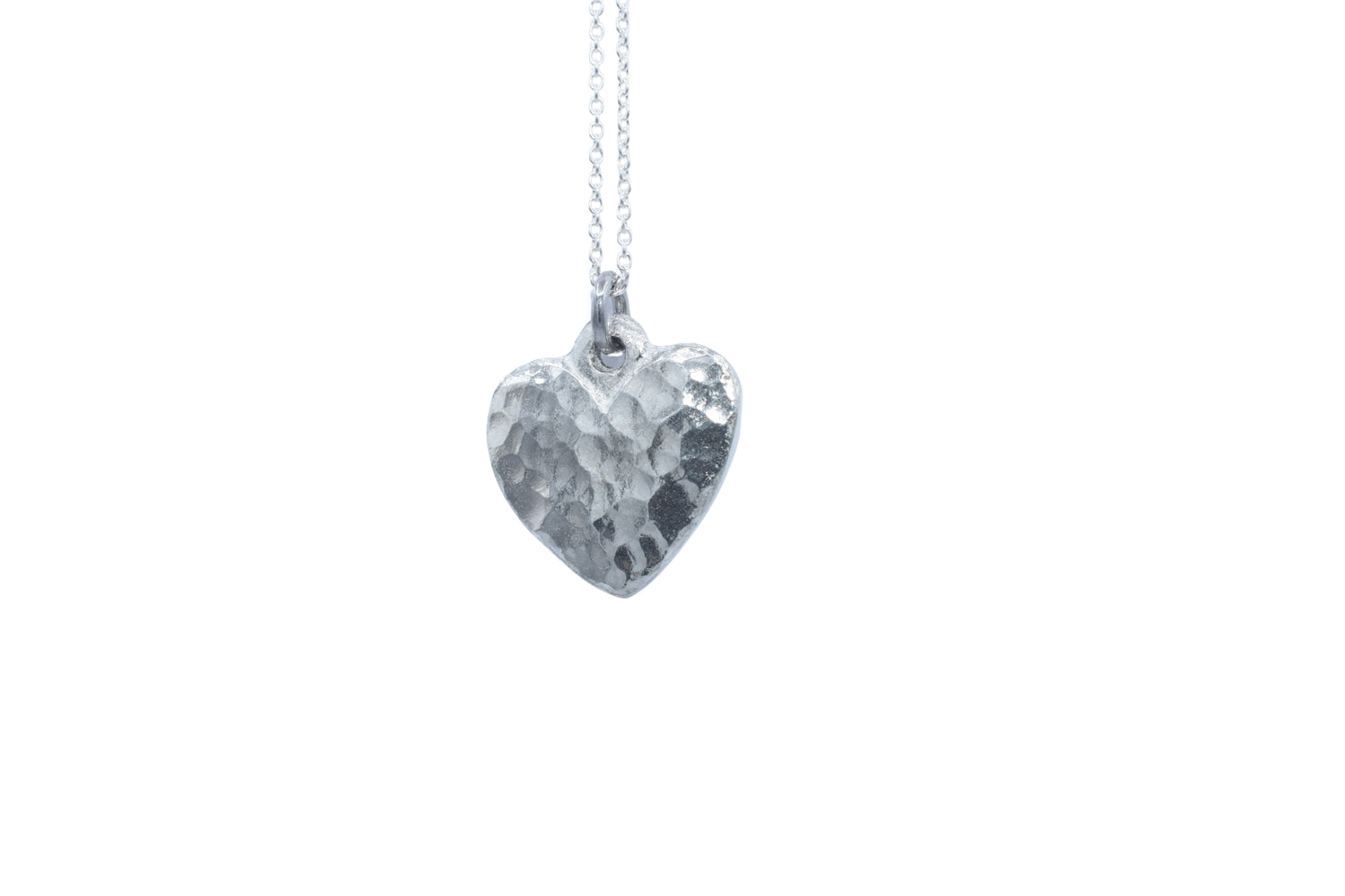 Tin Beaten Heart Necklace