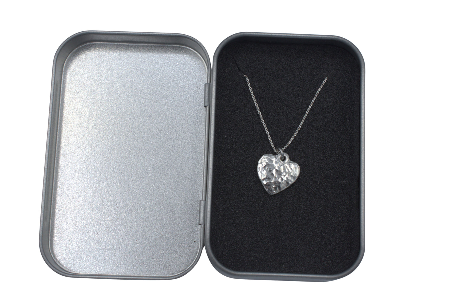 Tin Beaten Heart Necklace