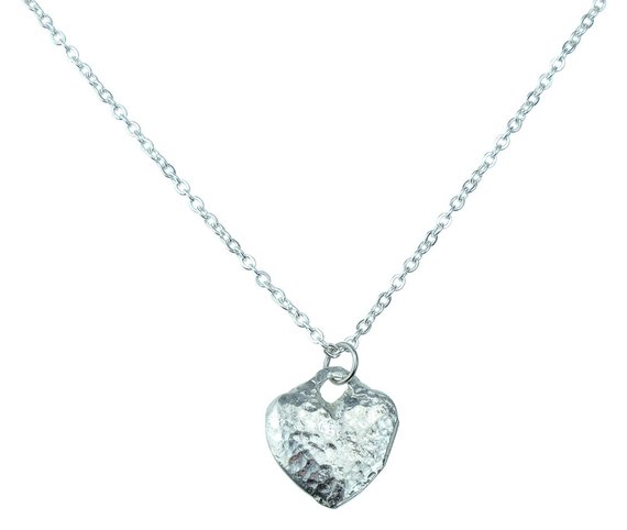 Tin Beaten Heart Necklace