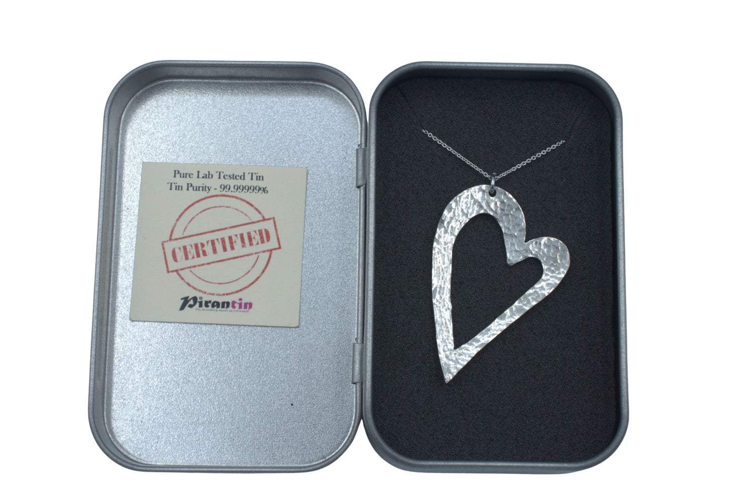 Tin Beaten Open Off Shape Necklace