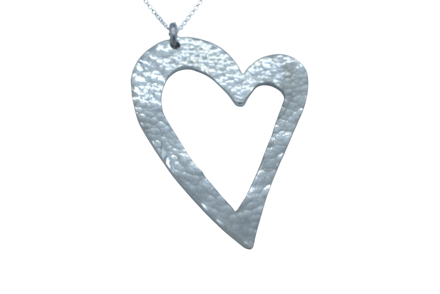 Tin Beaten Open Off Shape Necklace