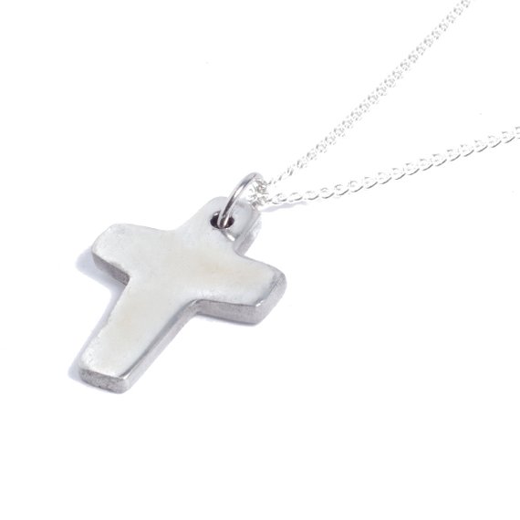 Tin Cross Necklace