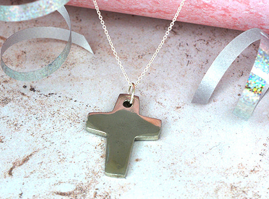 Tin Cross Necklace