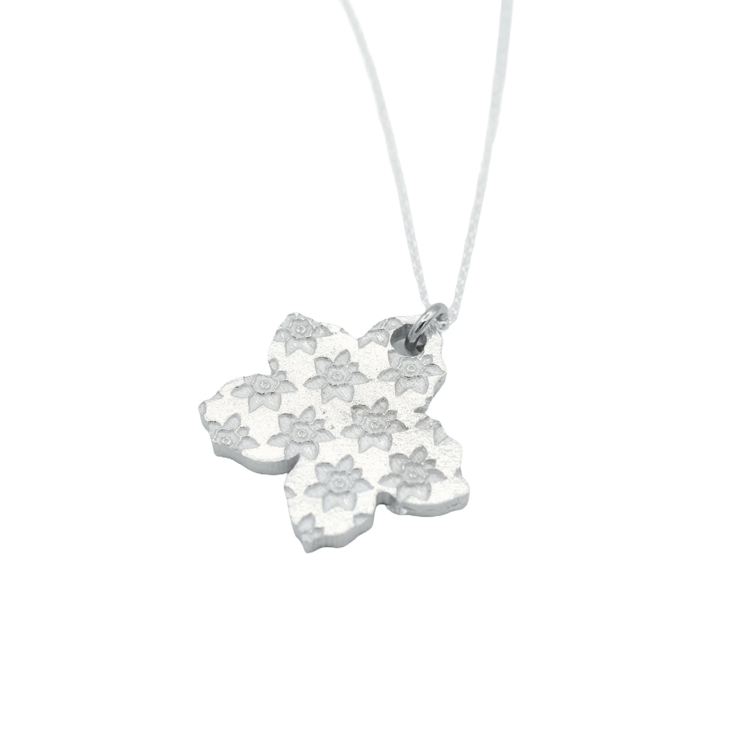 Tin Daffodil Pendant - 10th Anniversary pendant - Daffodil shaped
