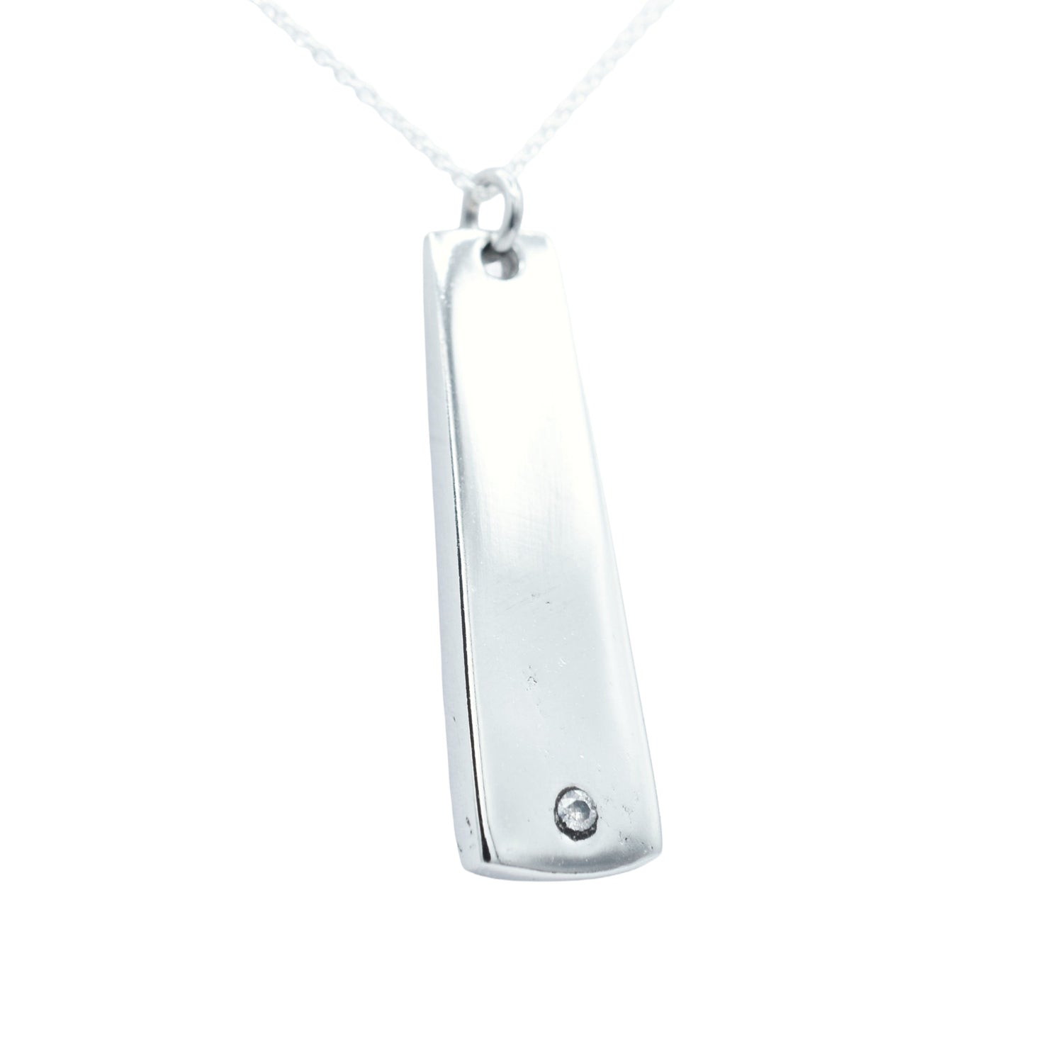 Tin Diamond Drop Pendant