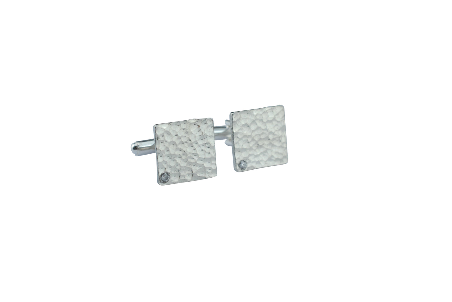 Tin Diamond Square Beaten Cufflinks