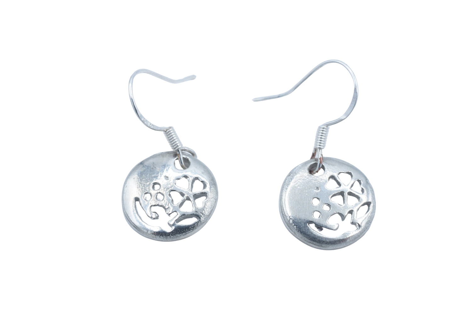 Tin Flower Circle Earrings