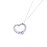 Tin Heart & Diamond Necklace