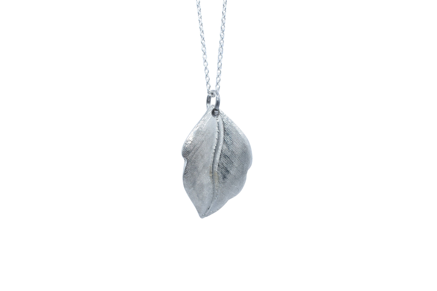 Tin Leaf Pendant Necklace