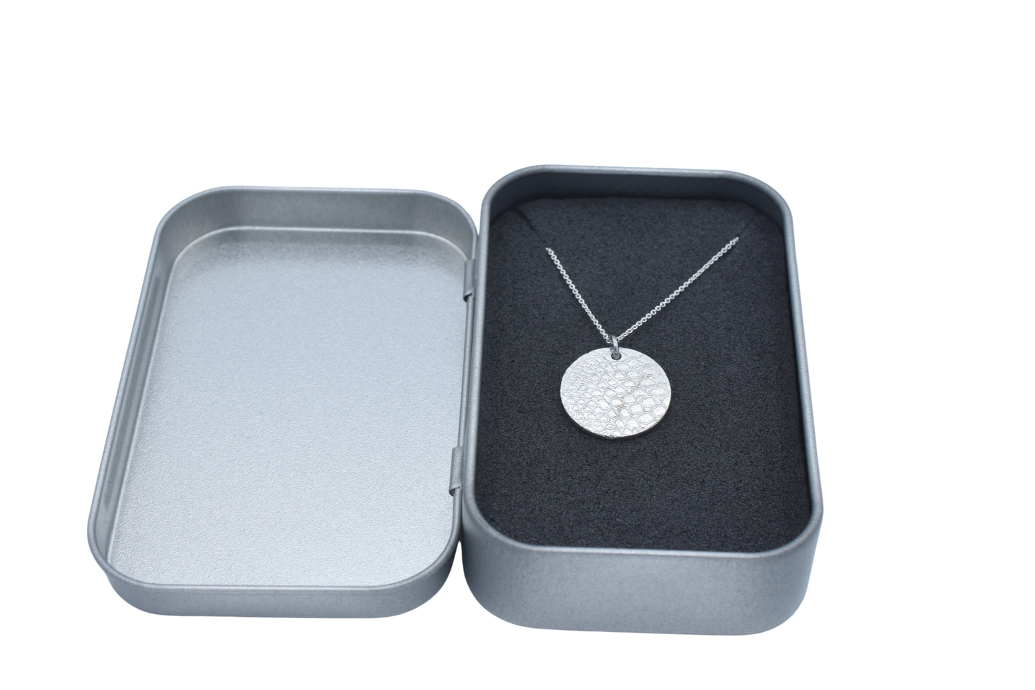 Tin Pattern Coin Pendant Necklace