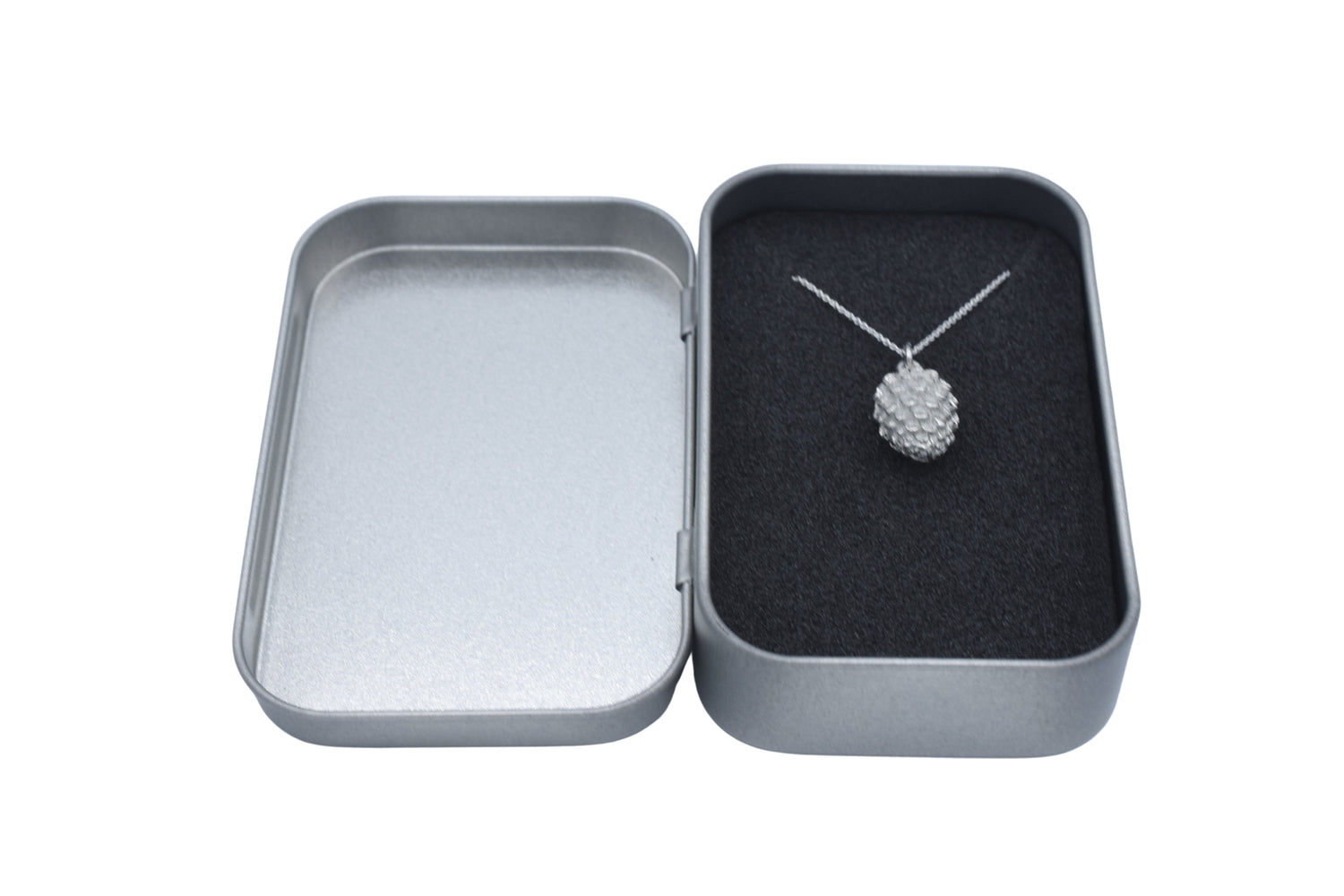 Tin Pinecone Pendant Necklace
