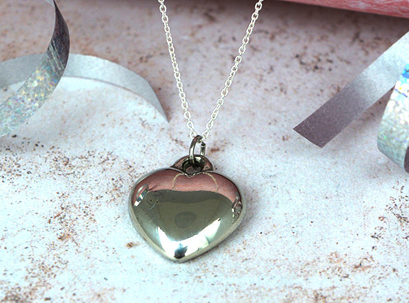 Tin Smooth Full Heart Necklace
