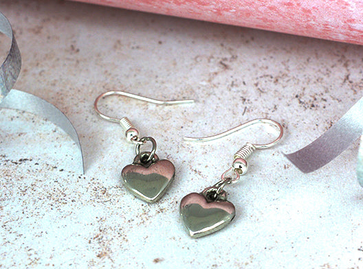 Tin Smooth Heart Earrings