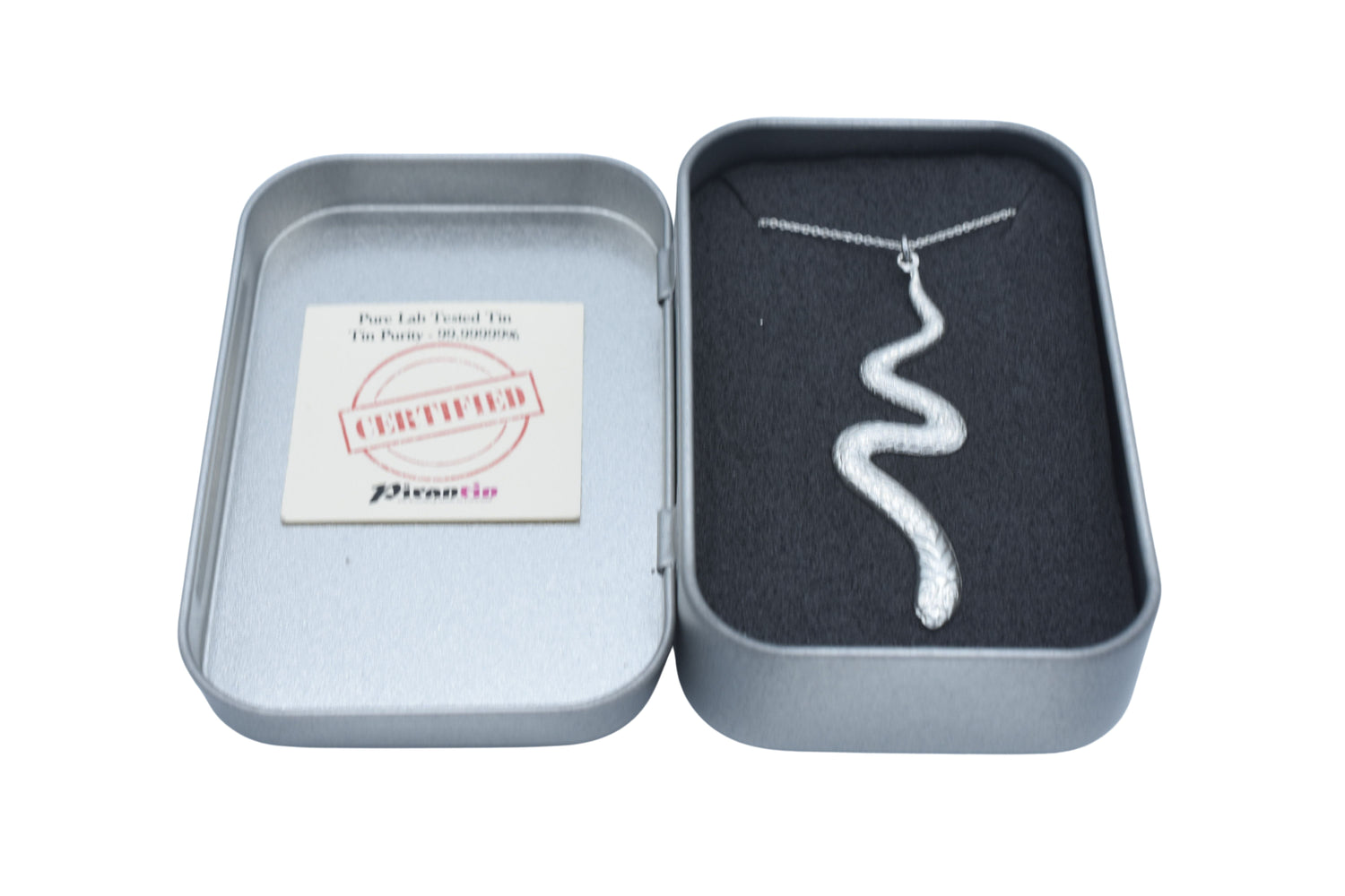 Tin Snake Pendant Necklace
