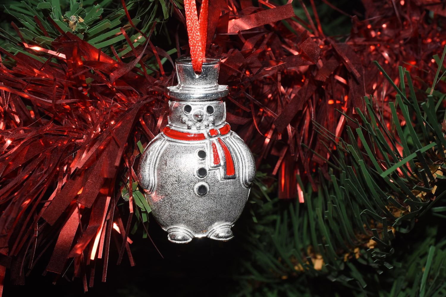 Tin Snowman Ornament