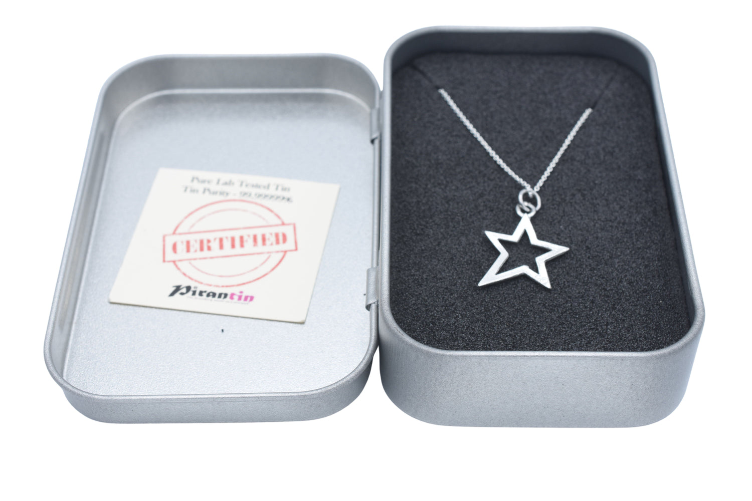 Tin Star Cut Out Pendant Necklace