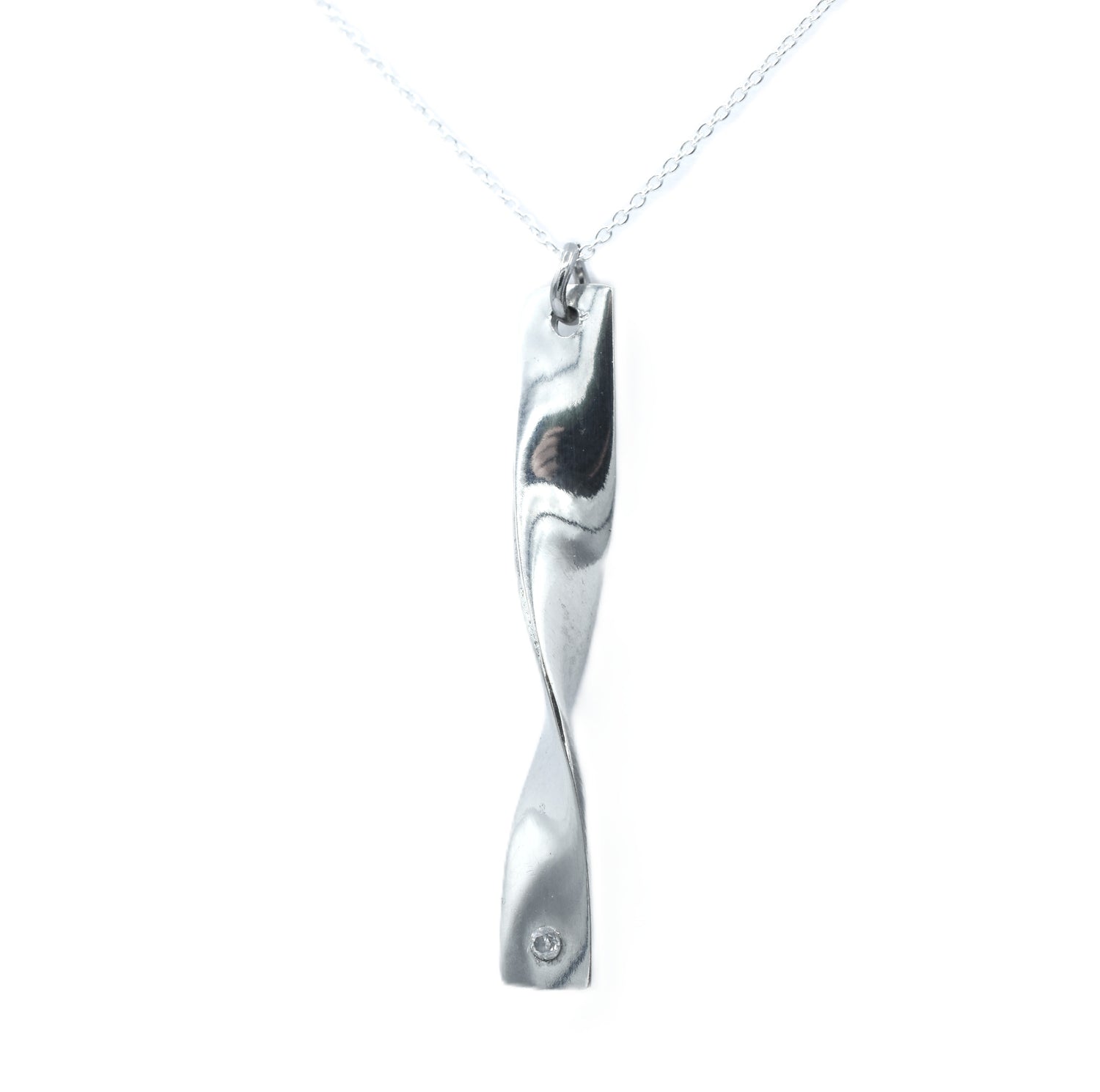 Tin Twist with Diamond Necklace