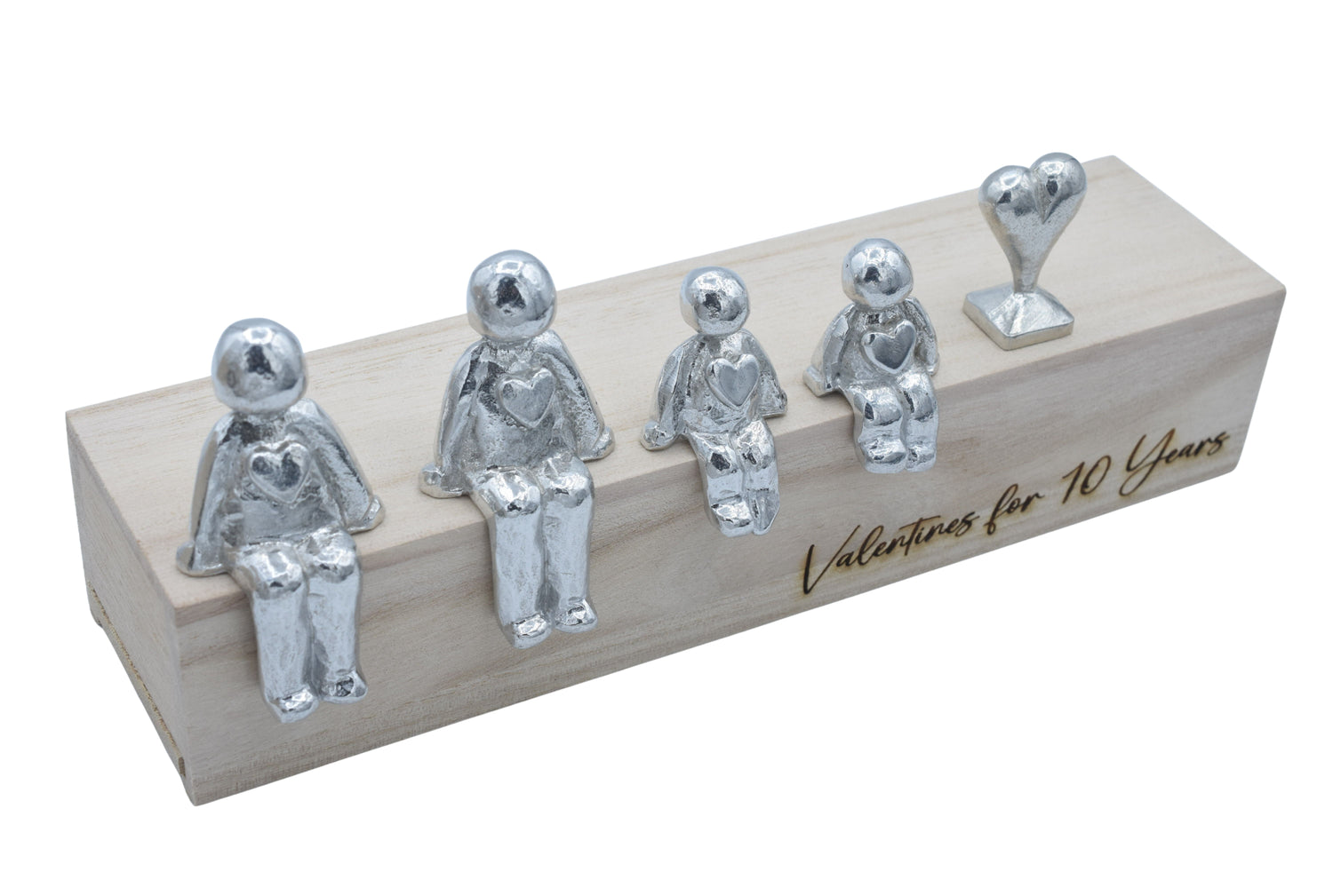 Valentines for 10 Years - Tin Sculpture Figurines 10th Anniversary Decoration