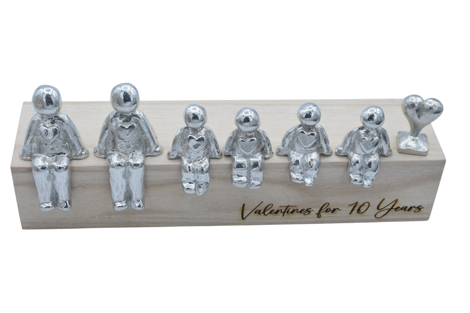 Valentines for 10 Years - Tin Sculpture Figurines 10th Anniversary Decoration