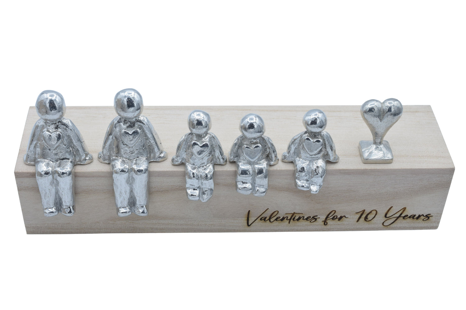Valentines for 10 Years - Tin Sculpture Figurines 10th Anniversary Decoration