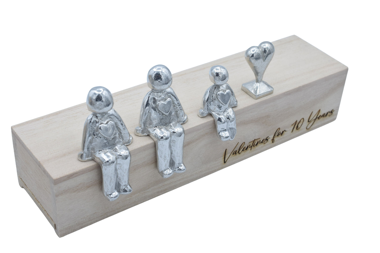 Valentines for 10 Years - Tin Sculpture Figurines 10th Anniversary Decoration