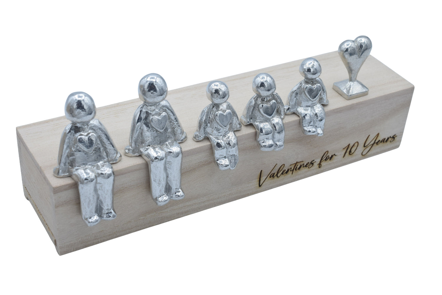 Valentines for 10 Years - Tin Sculpture Figurines 10th Anniversary Decoration