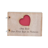 Anniversary Scrapbook Engraved With '*Your Year 1-50* Year(s), Our *1st-50th* Year In Pictures'