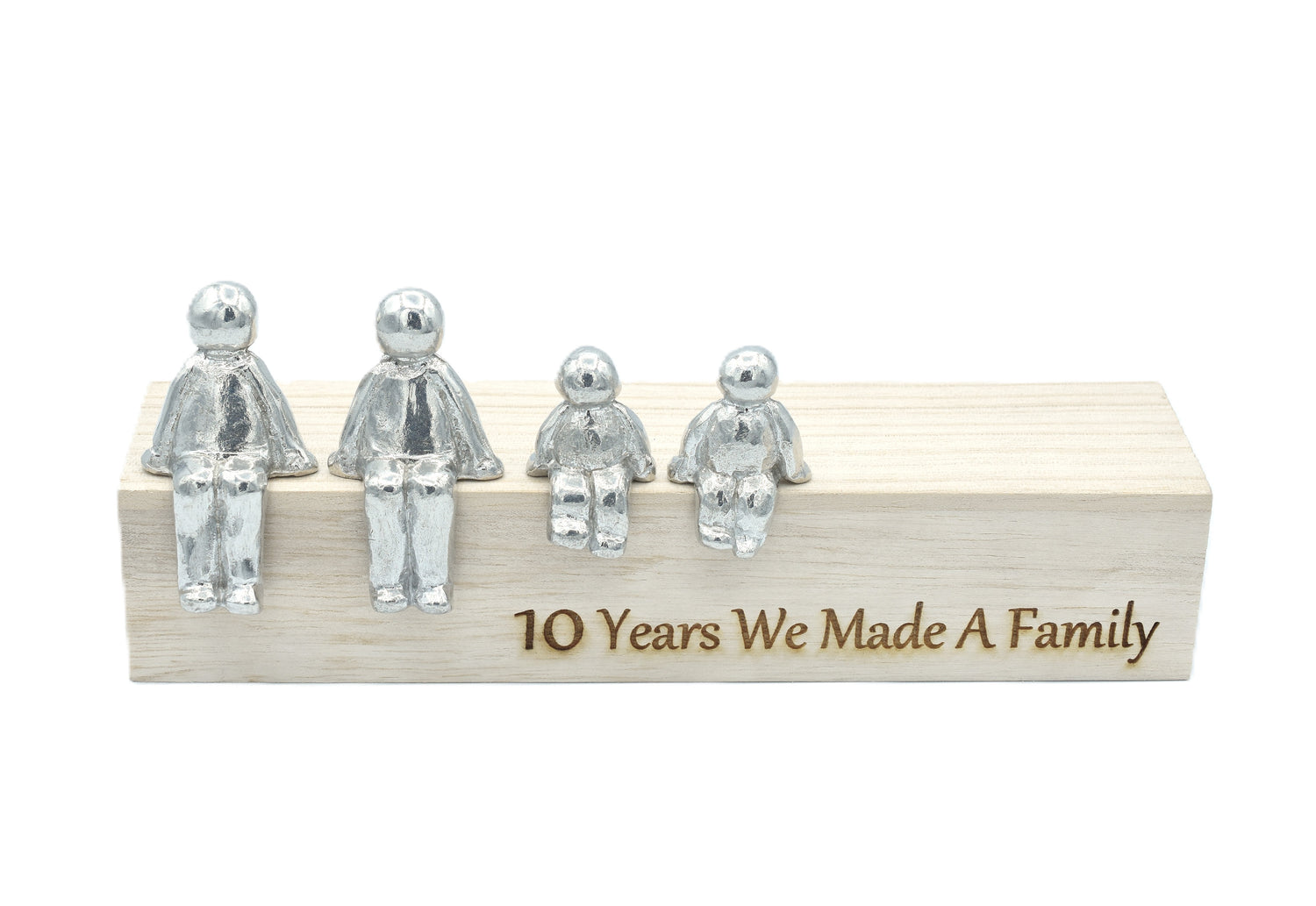 We Made A Family  - Tin Sculpture Figurines 10th Anniversary Decoration